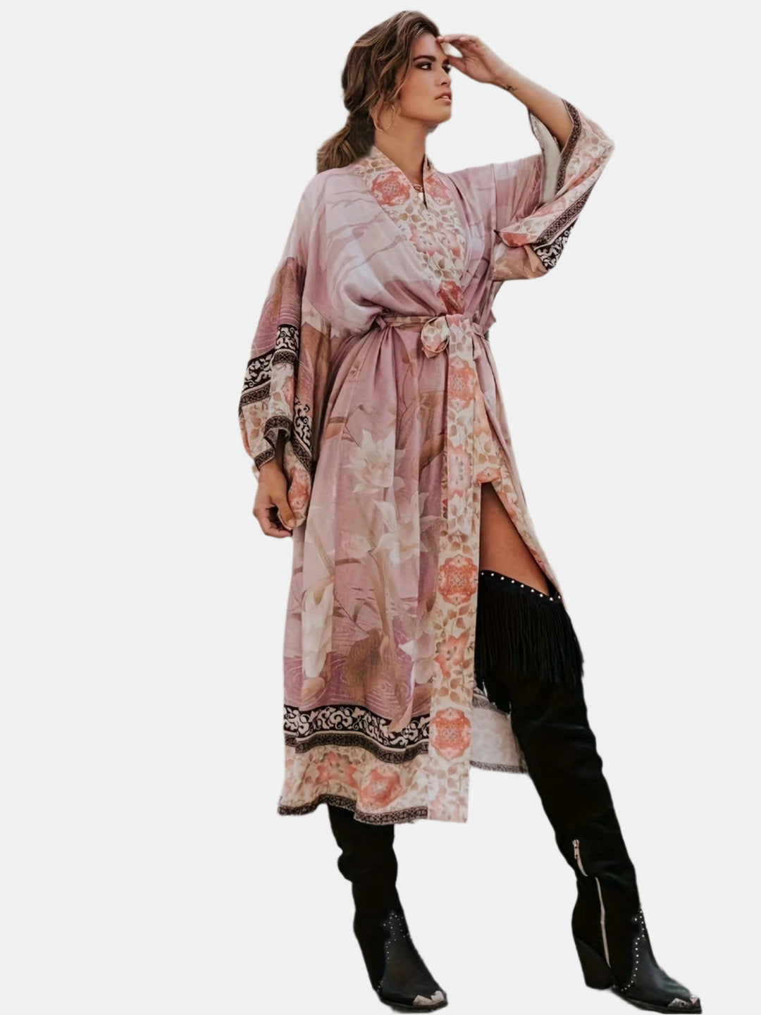Barbara | Kimono long et élégant à imprimé floral pour femmes