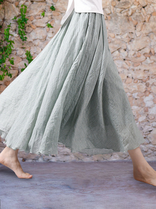 Jenel - Jupe maxi en lin sauvage élégante et légère pour une allure confortable et chic.