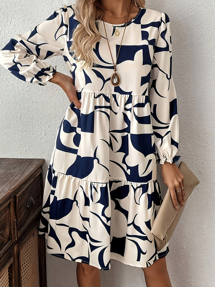 Alida | Robe élégante pour femme avec imprimé floral, ourlet fluide et manches - Parfaite pour une tenue décontractée en vacances