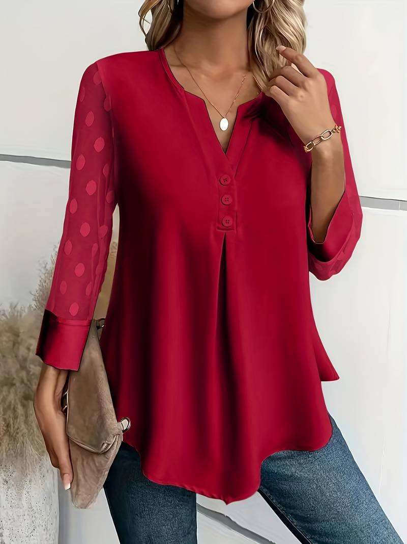 Kariselle | Blouse en maille à manches longues pour femmes - Top luxueux et respirant pour un look élégant