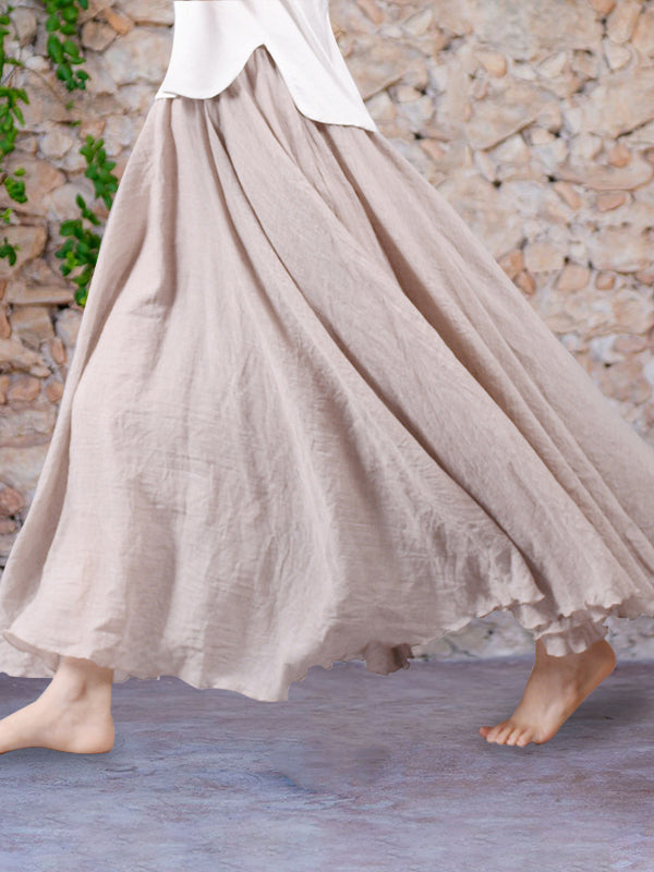 Jenel - Jupe maxi en lin sauvage élégante et légère pour une allure confortable et chic.