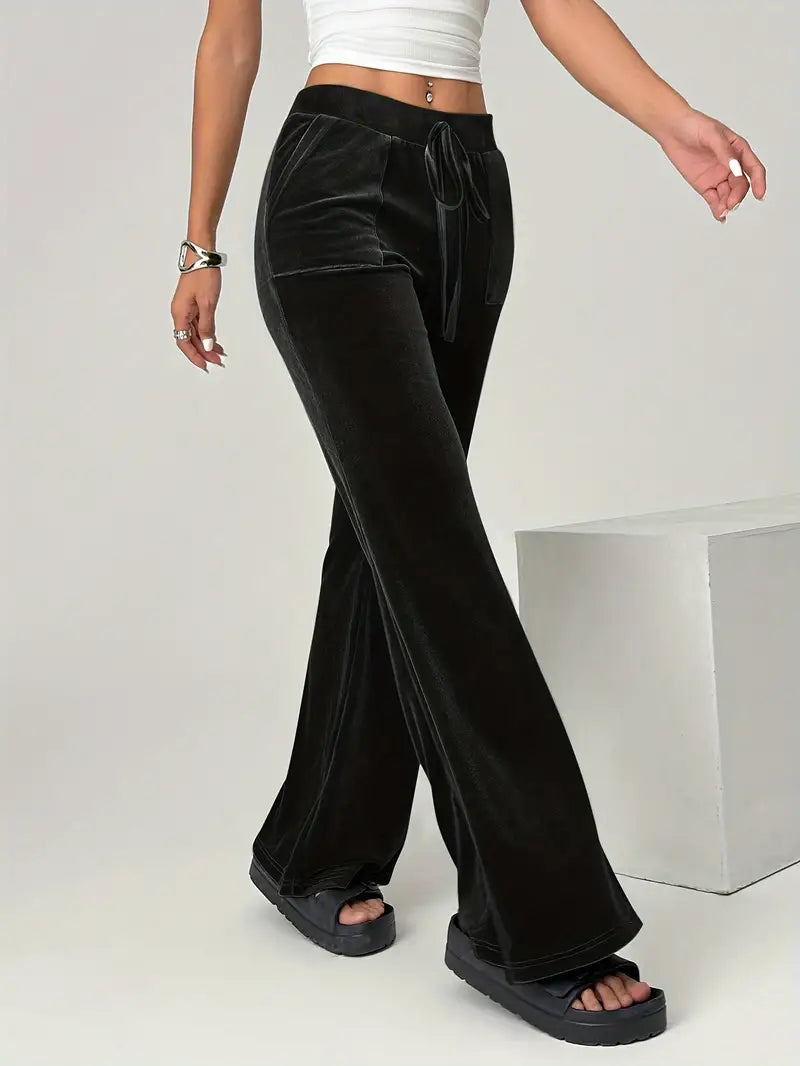 Agatha - Luxueux pantalon large en velours pour femme