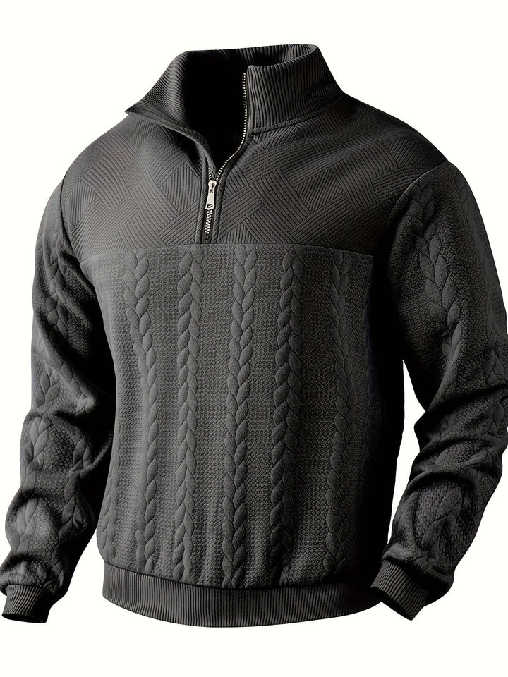 Alain™ - Pull vintage pour homme en cachemire avec fermeture éclair