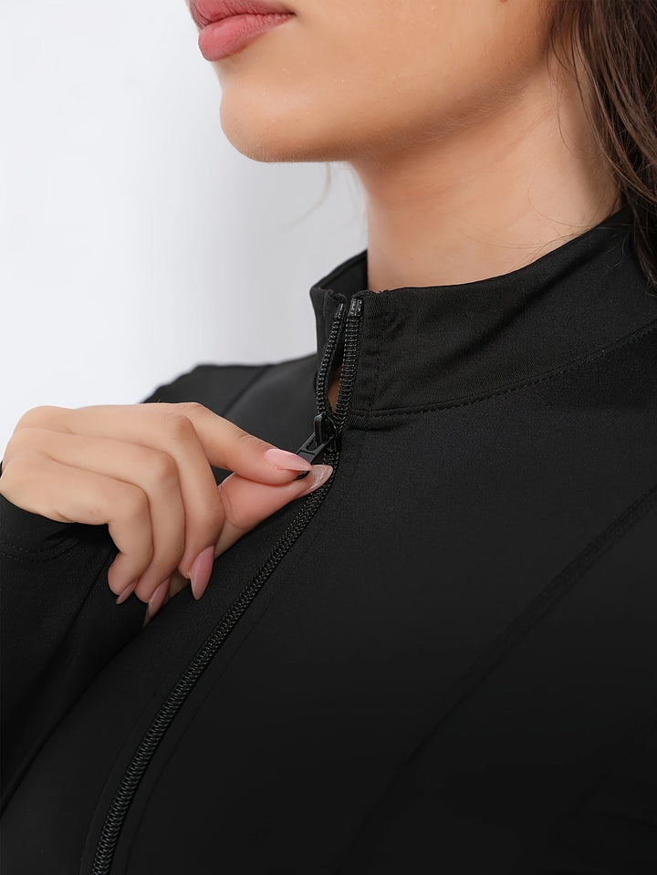 Veste de dame Amity avec fermeture éclair et top de course sportif - Polyester sportif avec col rond