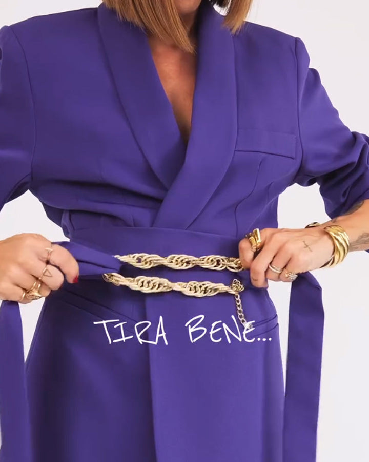 Constanza | Blazer oversized élégant et pantalon en teintes violettes luxueuses