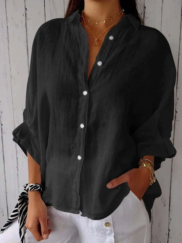 Halldora | Blouse élégante avec ceinture nœud dans le dos - Top à manches longues élégant