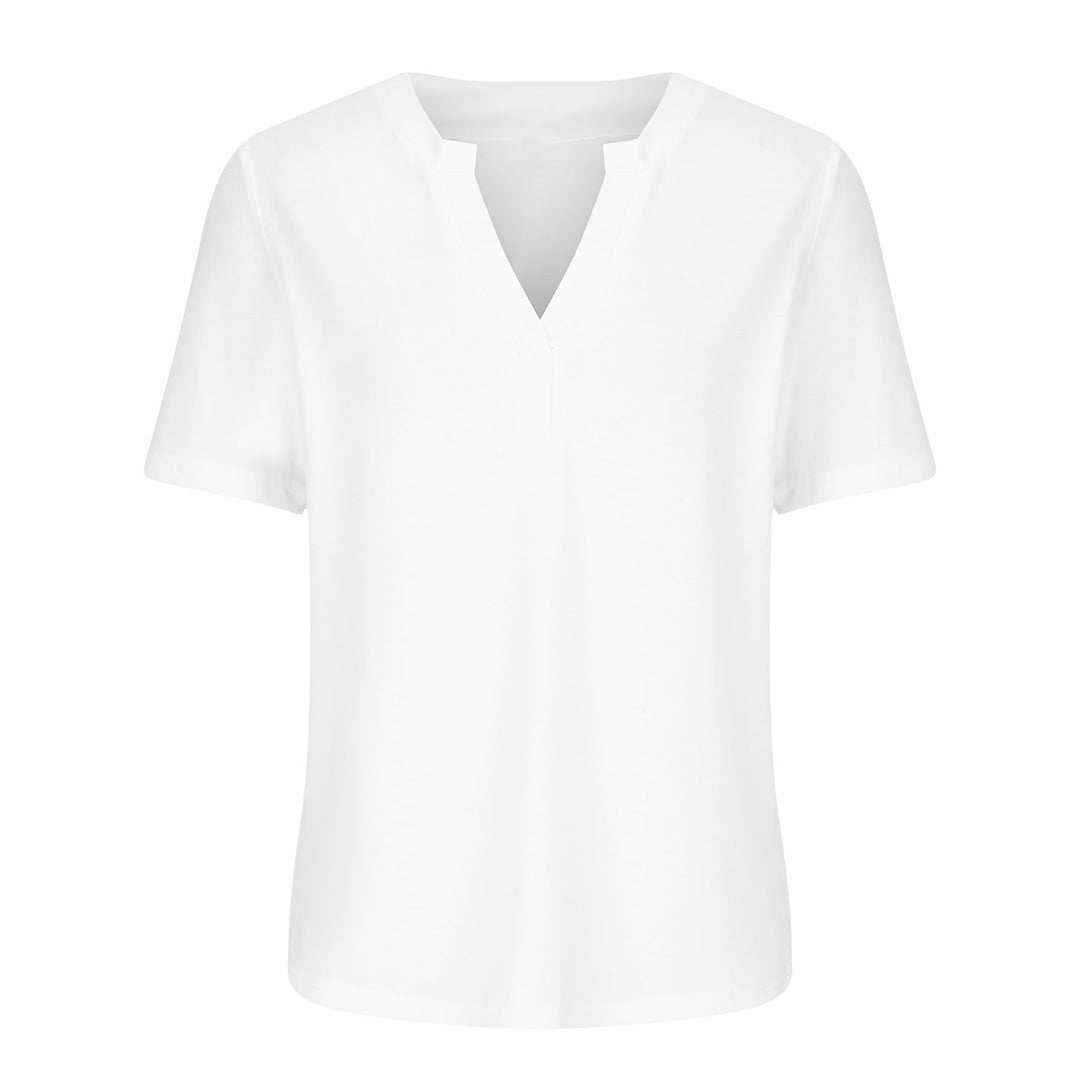 Lieke - Haut d'été blanc élégant avec décolleté en V pour un look chic