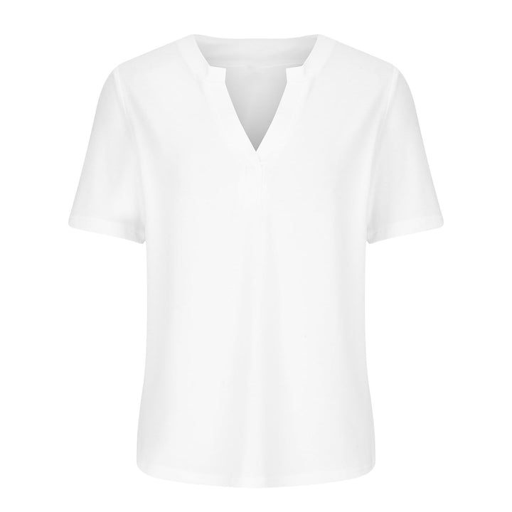 Lieke - Haut d'été blanc élégant avec décolleté en V pour un look chic