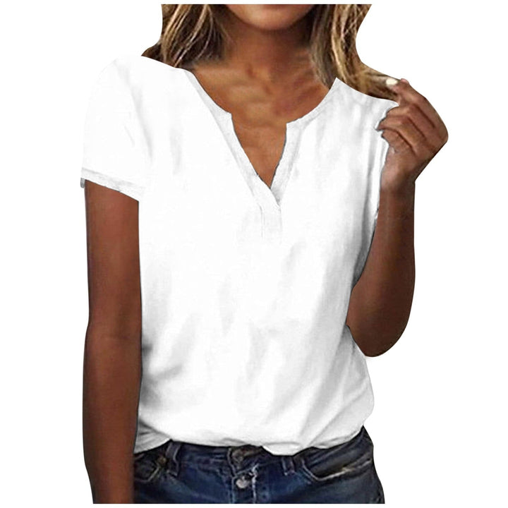 Lieke - Haut d'été blanc élégant avec décolleté en V pour un look chic