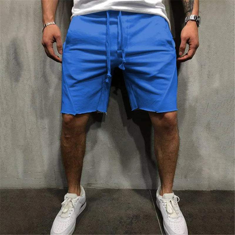 Shorts décontractés pour hommes - mélange de coton doux avec poches et longueur genou.