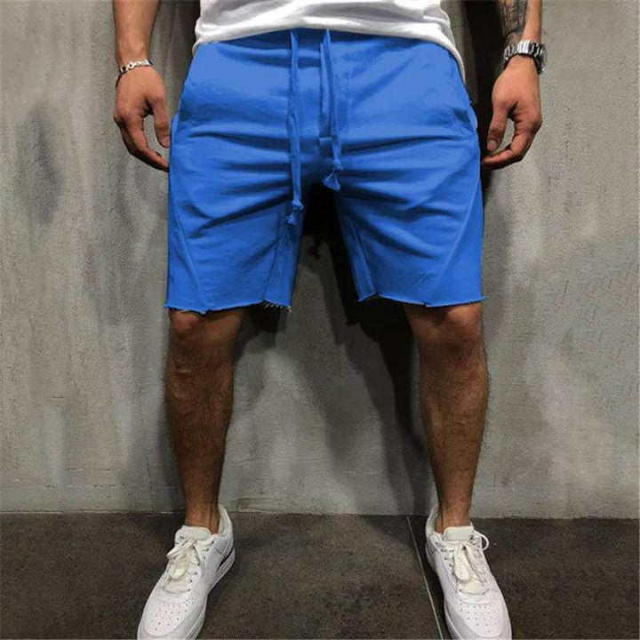 Shorts décontractés pour hommes - mélange de coton doux avec poches et longueur genou.