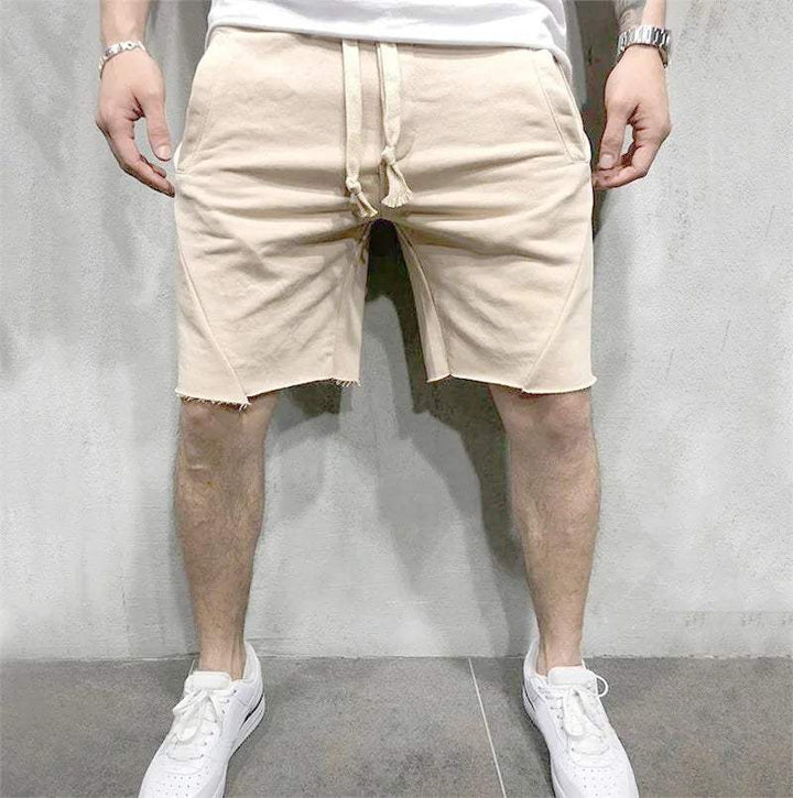Shorts décontractés pour hommes - mélange de coton doux avec poches et longueur genou.