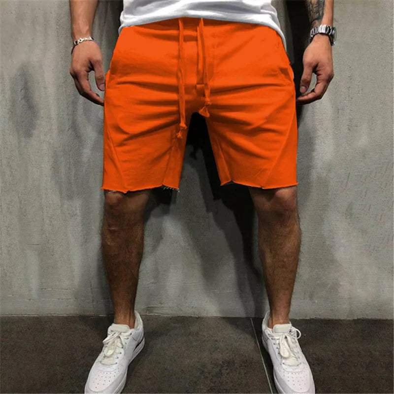 Shorts décontractés pour hommes - mélange de coton doux avec poches et longueur genou.