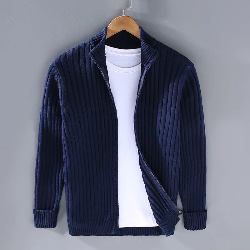 Pierre™ - Cardigan en laine Shetland pour homme avec fermeture éclair