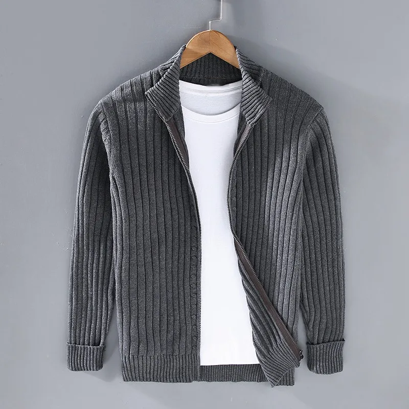Pierre™ - Cardigan en laine Shetland pour homme avec fermeture éclair