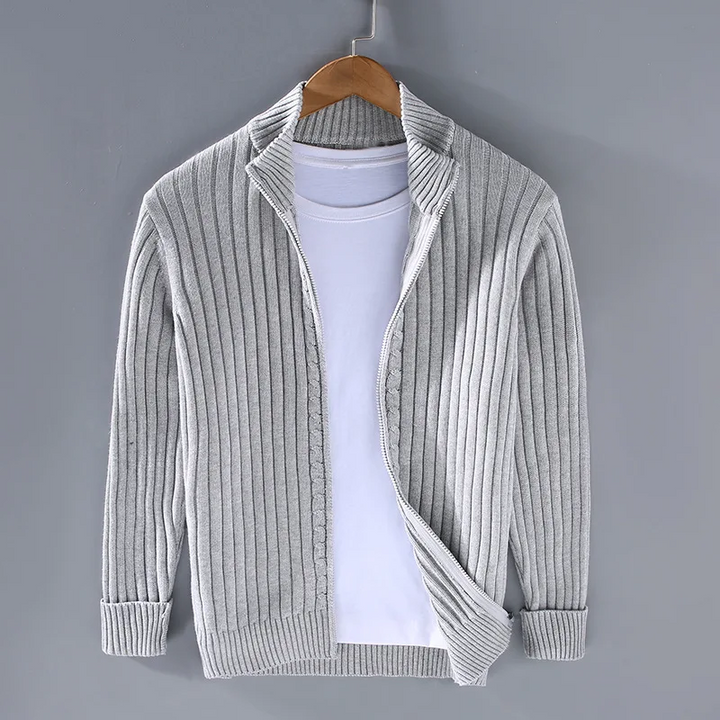 Pierre™ - Cardigan en laine Shetland pour homme avec fermeture éclair
