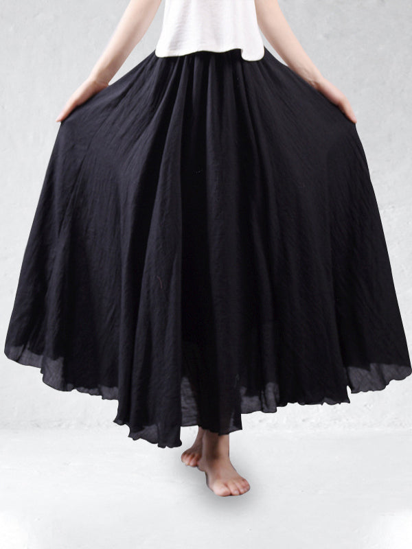 Jenel - Jupe maxi en lin sauvage élégante et légère pour une allure confortable et chic.