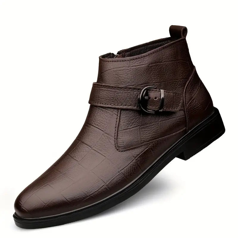 Bottes en cuir élégantes Frank™ avec détails à la mode de boucle.