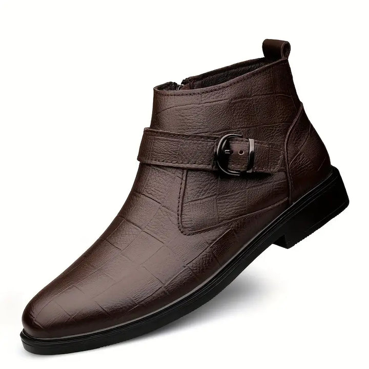 Bottes en cuir élégantes Frank™ avec détails à la mode de boucle.