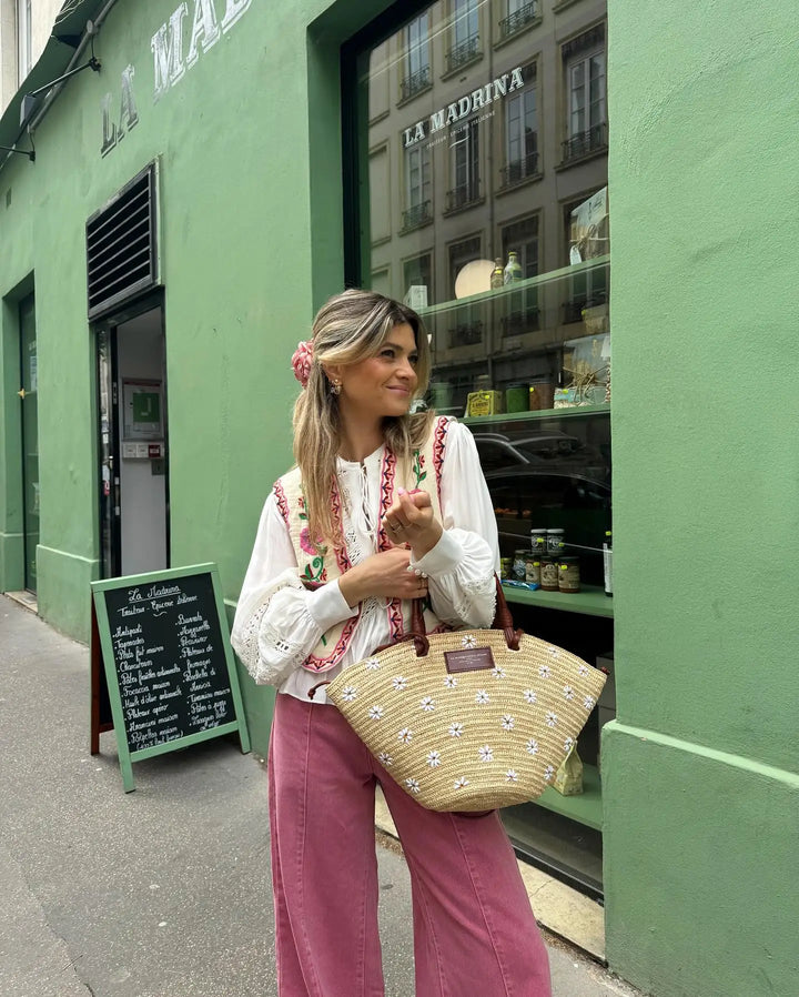 Gilda - Élégant gilet en fleurs sauvages