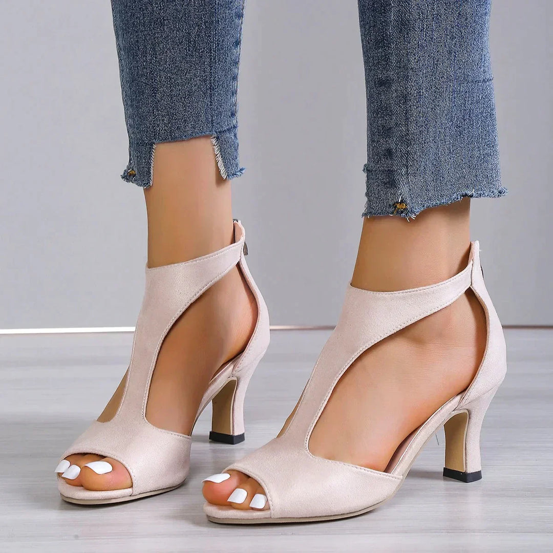 Echo - Talons pour femmes élégantes en noir, rose et crème pour un look raffiné