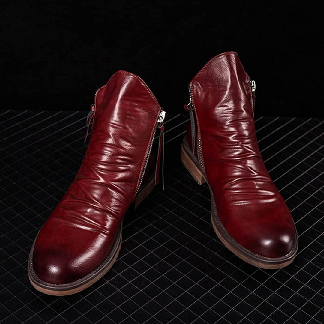Bottes à zip en cuir™ - Design élégant en cuir véritable et durable pour adultes au style raffiné
