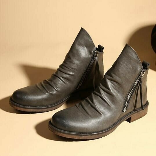 Bottes à zip en cuir™ - Design élégant en cuir véritable et durable pour adultes au style raffiné