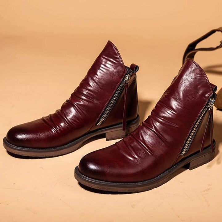 Bottes à zip en cuir™ - Design élégant en cuir véritable et durable pour adultes au style raffiné