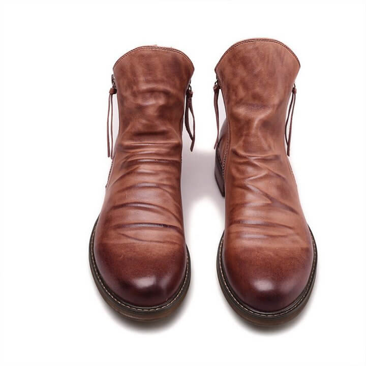 Bottes à zip en cuir™ - Design élégant en cuir véritable et durable pour adultes au style raffiné