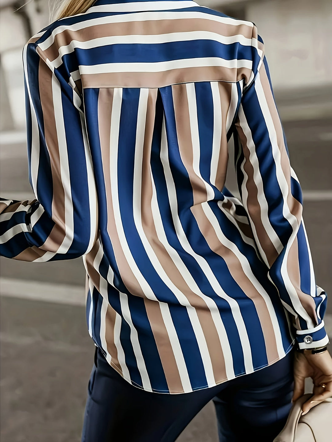 Kriselle | Chemise à rayures élégante à manches longues pour femmes - Parfaite pour les loisirs et le bureau