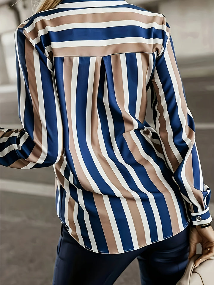 Kriselle | Chemise à rayures élégante à manches longues pour femmes - Parfaite pour les loisirs et le bureau