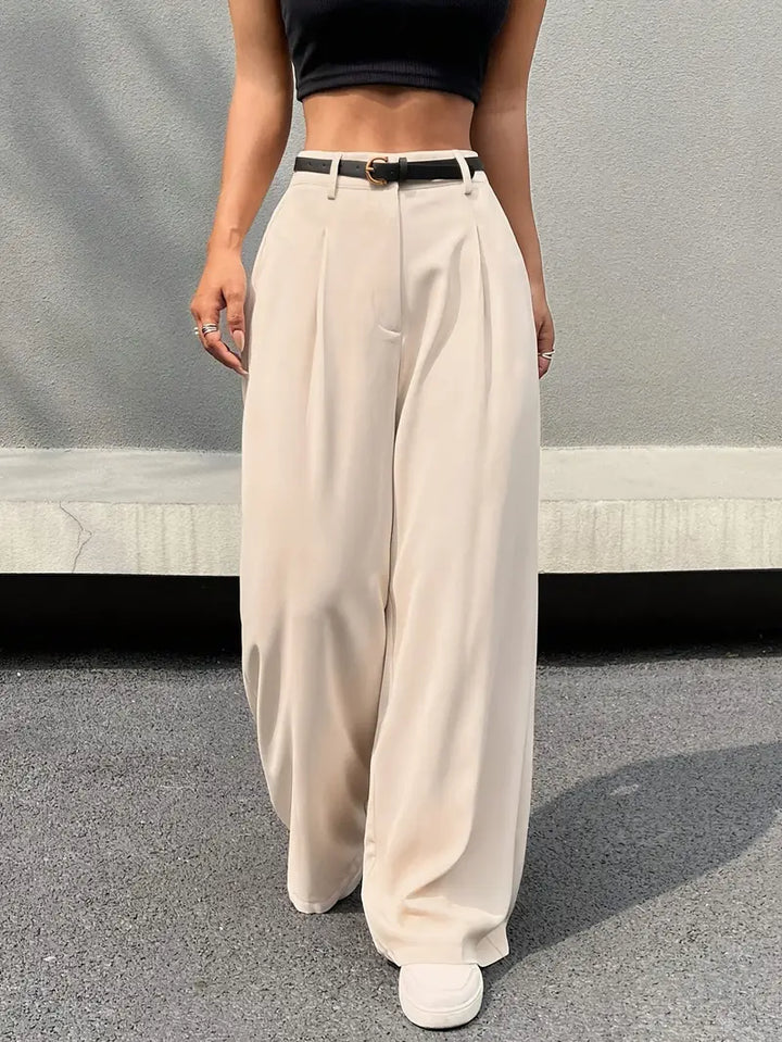 Doris - Elégant pantalon plissé pour femme avec taille haute chic