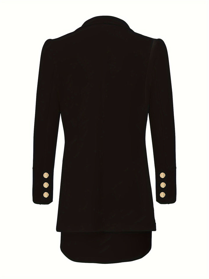 Kaelis | Ensemble blazer chic pour femmes avec blazer élégant, manches longues et mini-jupe assortie pour un look raffiné.