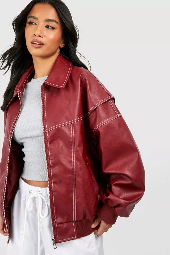 Pauline™ - Veste en cuir grande taille
