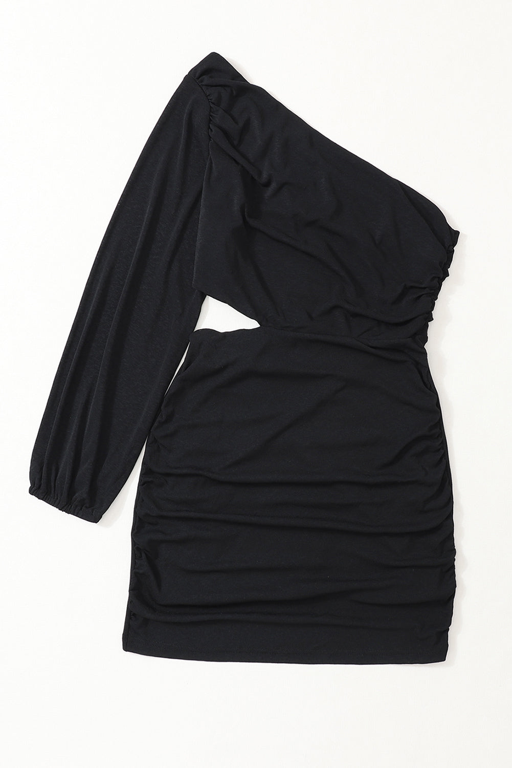 Cely | Robe Bodycon Asymétrique Noire Élégante avec Design Unique à Une Épaule