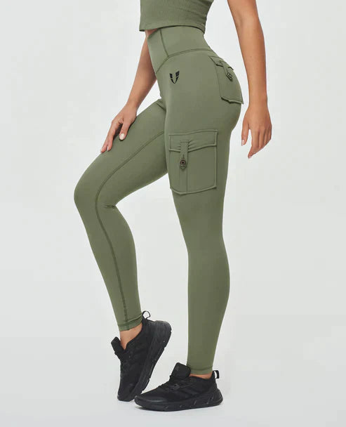 Jeana - Leggings cargo de haute qualité avec une taille haute luxueuse