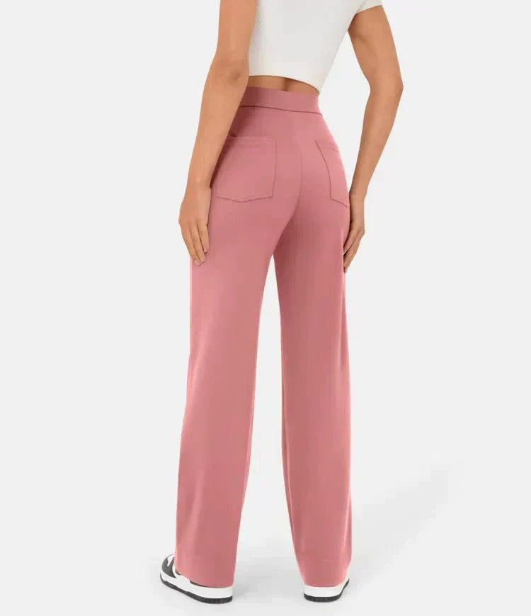 Élégant pantalon de loisirs élastique avec une taille haute - Sophia