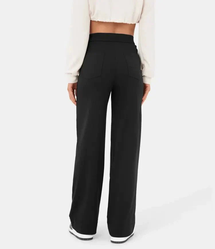 Élégant pantalon de loisirs élastique avec une taille haute - Sophia