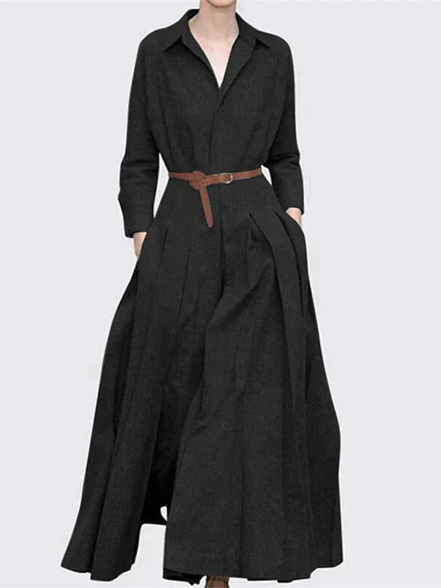 Robe de chambre maxi élégante avec plis féminins - GLORIA