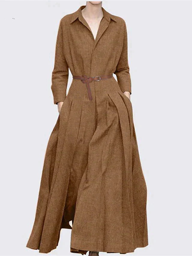 Robe de chambre maxi élégante avec plis féminins - GLORIA