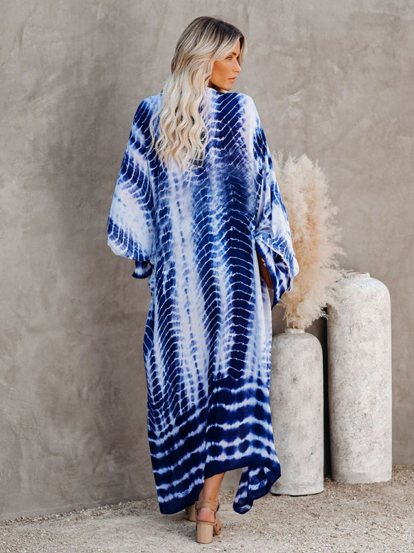Aino | Kimono de Plage Légèrement Bohème - Robe d'Été avec Imprimé Tie-Dye Tendance