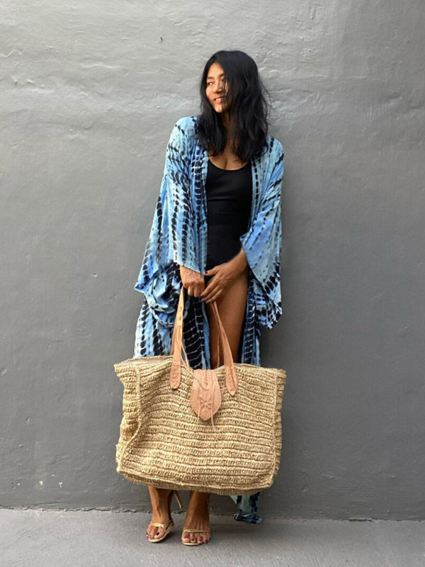 Aino | Kimono de Plage Légèrement Bohème - Robe d'Été avec Imprimé Tie-Dye Tendance
