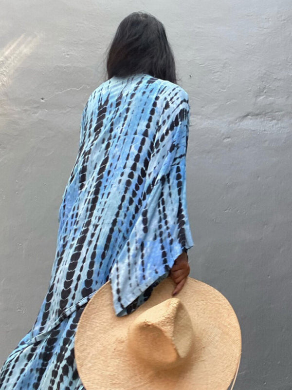 Aino | Kimono de Plage Légèrement Bohème - Robe d'Été avec Imprimé Tie-Dye Tendance