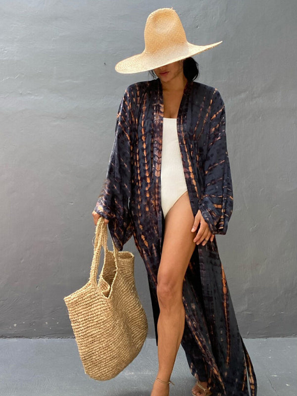 Aino | Kimono de Plage Légèrement Bohème - Robe d'Été avec Imprimé Tie-Dye Tendance