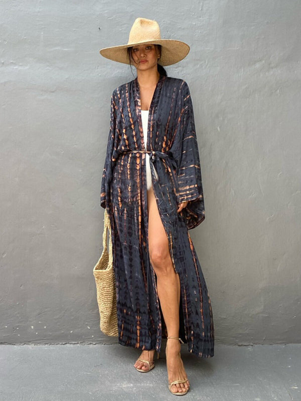 Aino | Kimono de Plage Légèrement Bohème - Robe d'Été avec Imprimé Tie-Dye Tendance