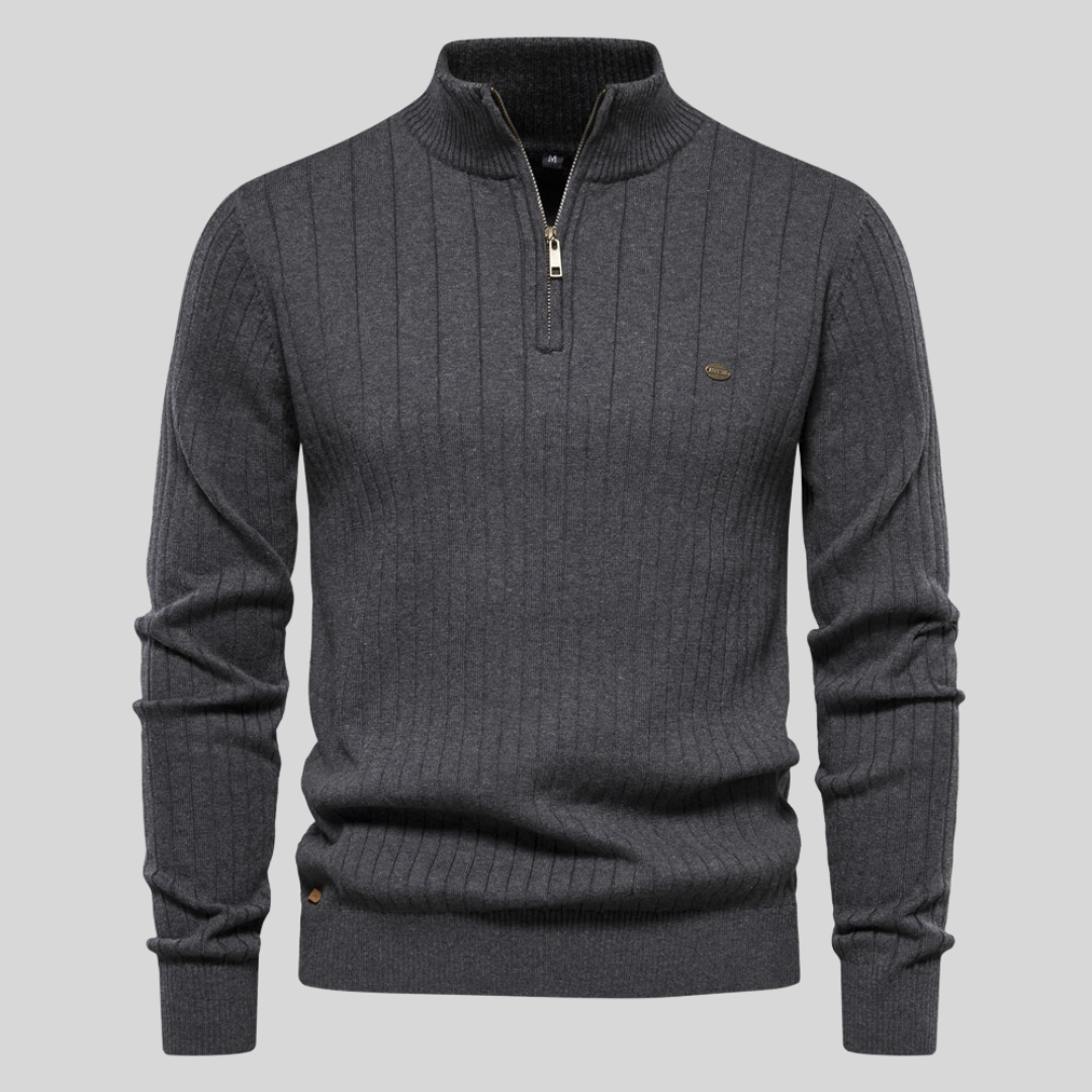Steven™ Pull Zippé Tricoté Élégance et Confort