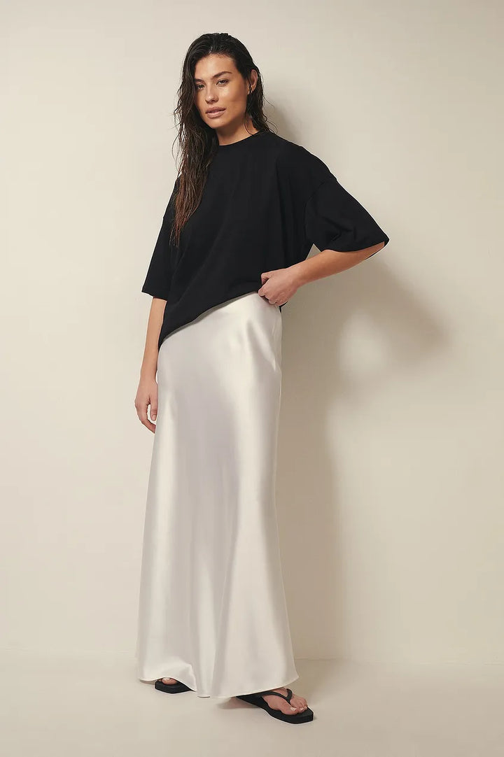 Effie - Jupe midi en satin classique élégante pour femmes