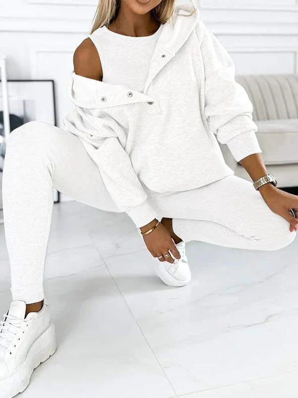 LoungeFit - Ensemble moderne et élégant de 3 pièces pour femmes avec un look sportif