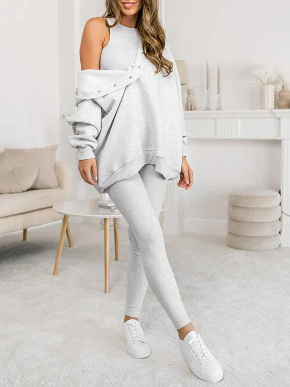 LoungeFit - Ensemble moderne et élégant de 3 pièces pour femmes avec un look sportif