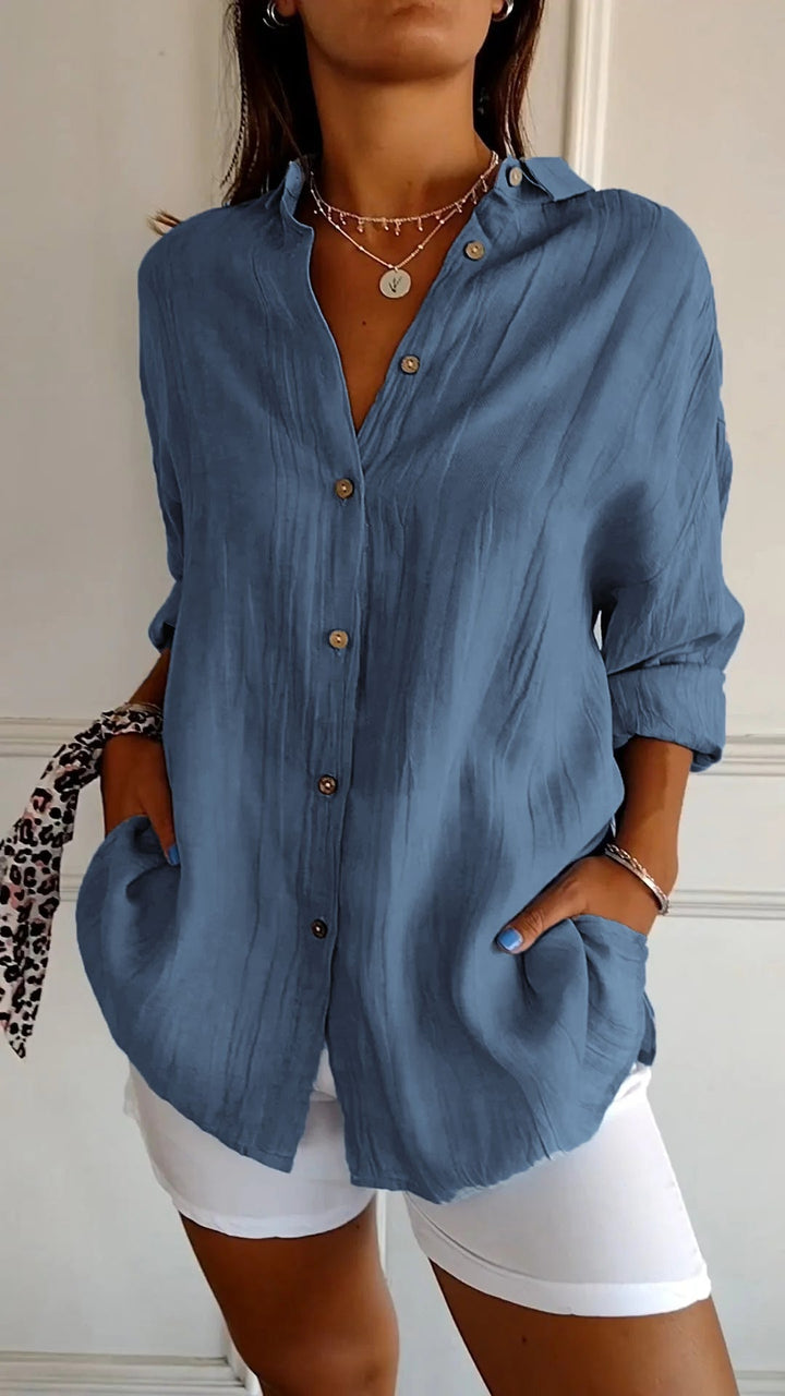 Carina | Chemise boutonnée décontractée, élégante et confortable pour femmes